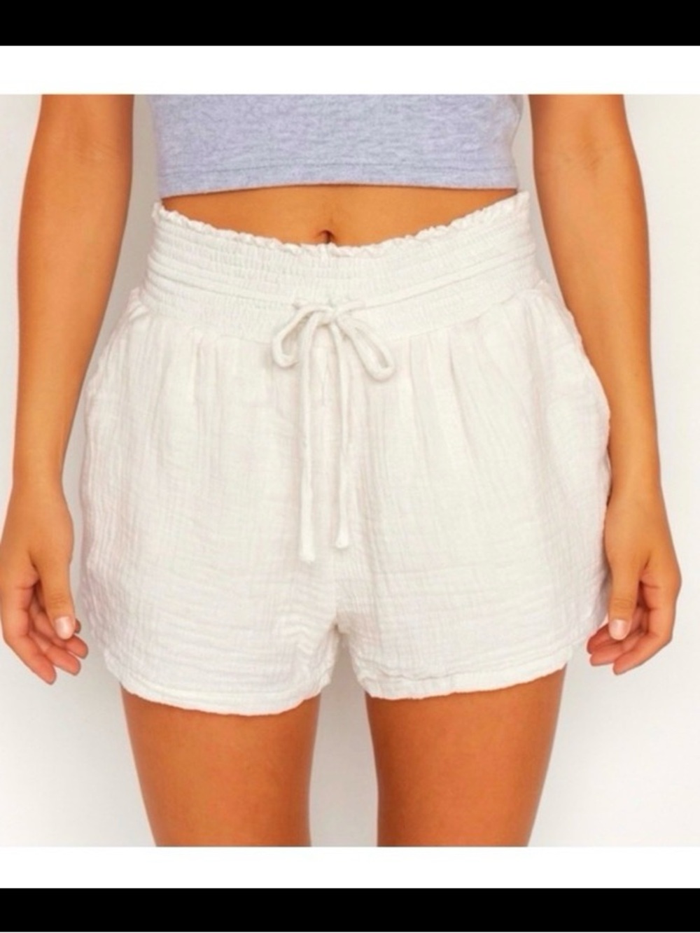 Anthropologie Joie White Textured Gauze Shorts - Picture 2 of 5